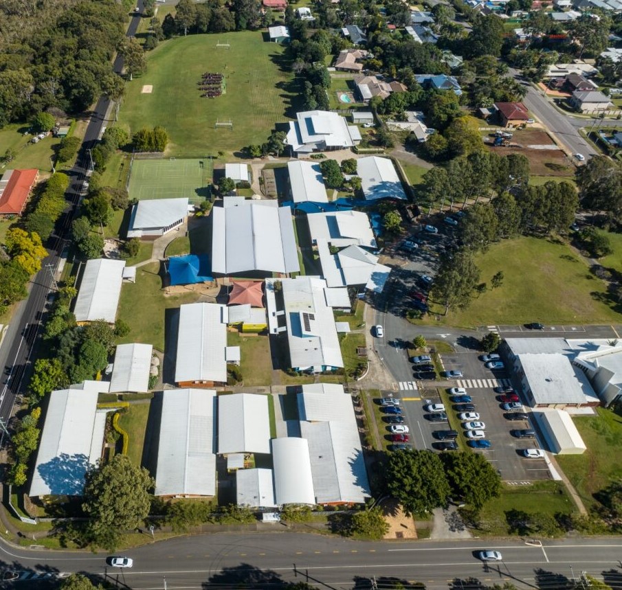 Birds eye view of the school